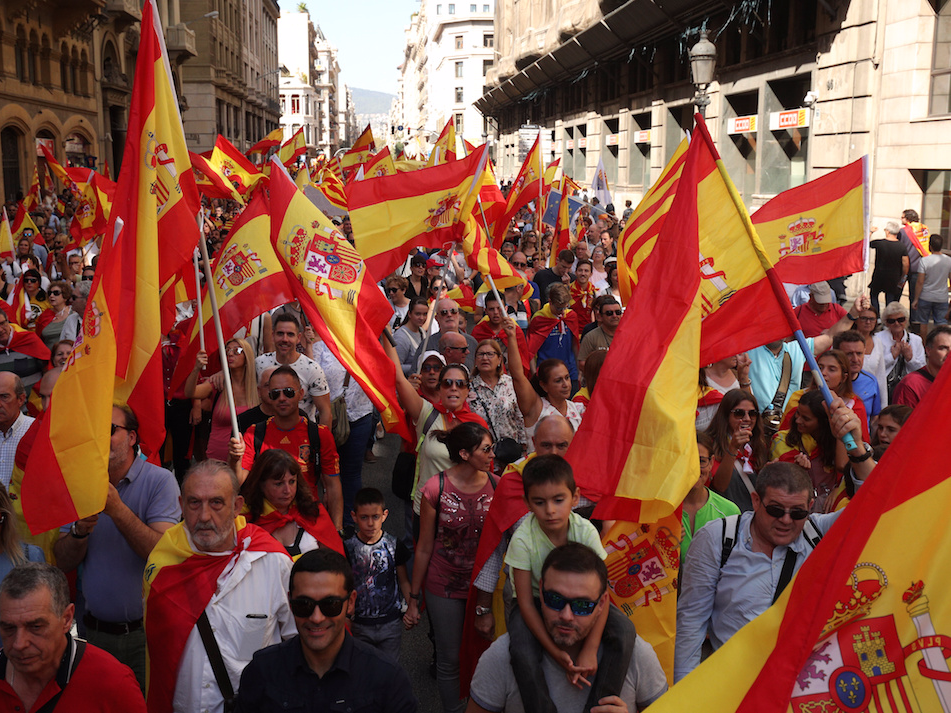 Image result for Pro Spain demonstartions in Catalonia