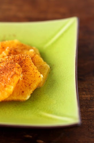 Oranges with orange blossom water and cinnamon