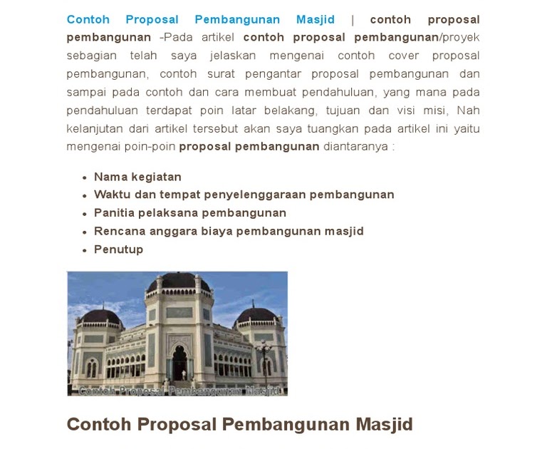 14+ Contoh Proposal Pembangunan Masjid, Inspirasi Yang Pas Untuk Hunian