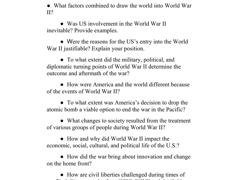 thesis statement about wars