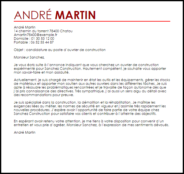 Lettre De Motivation Pour Ouvrier Horloger Perkata m