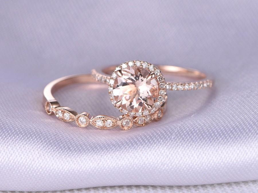 Rose Gold Wedding Ring Sets For Her | Wedding Rings
