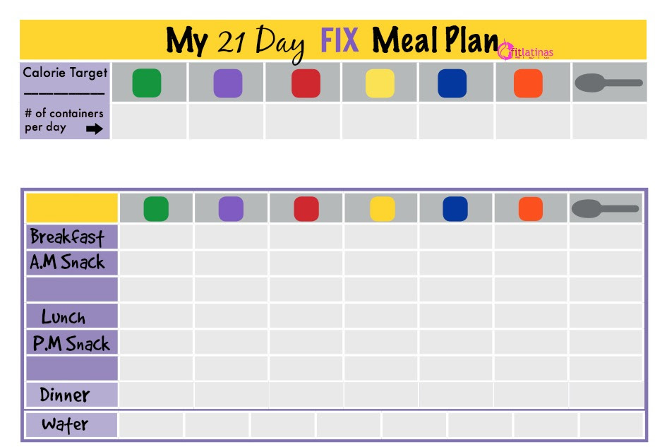 21 Day Fix Workout Schedule & Portion Control Diet Sheets - 21 day fix ...