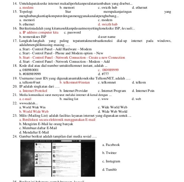 Contoh Soal Tik Kelas 9 Semester 1 Beserta Jawabannya