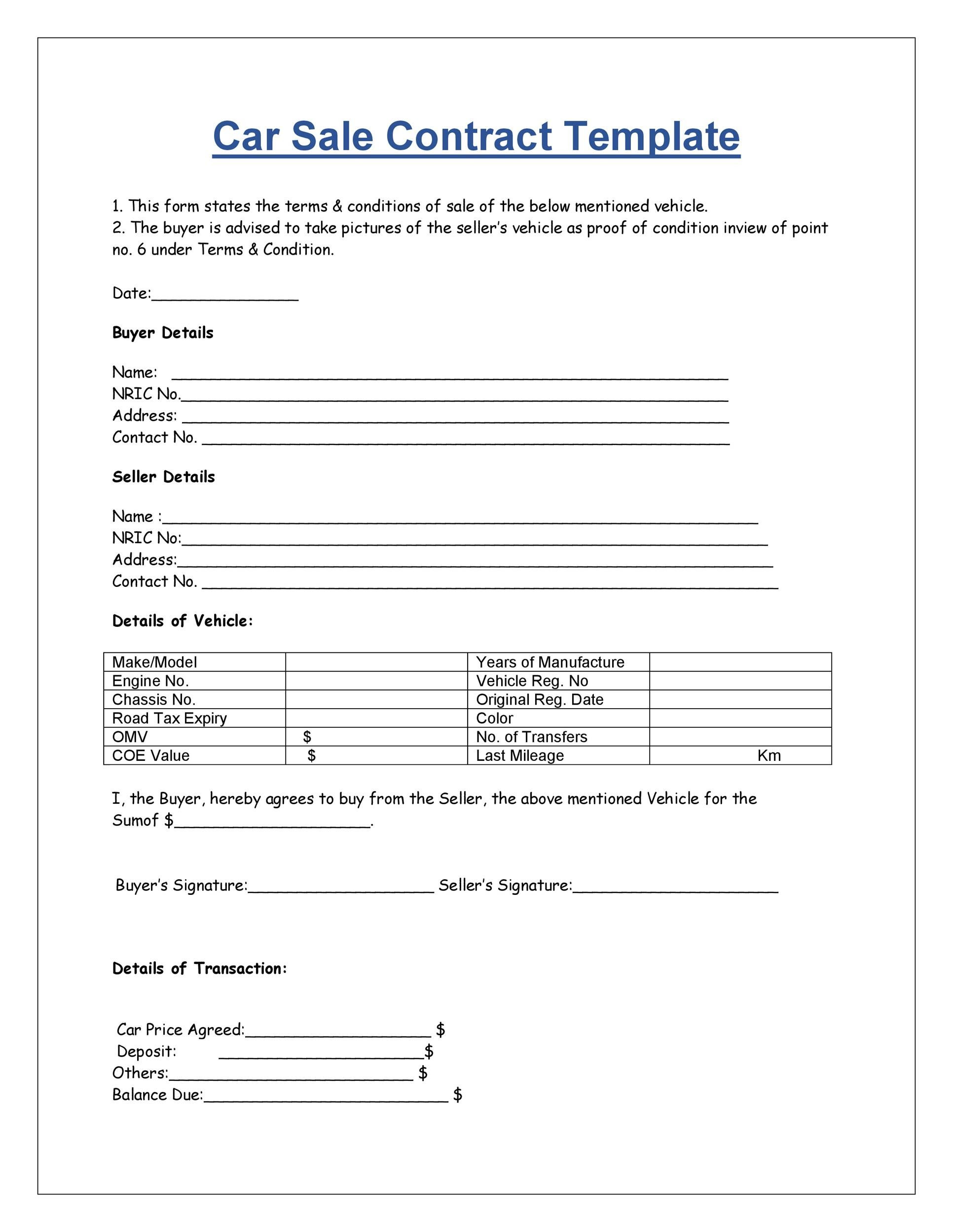 Selling A Car Contract Template from lh6.googleusercontent.com