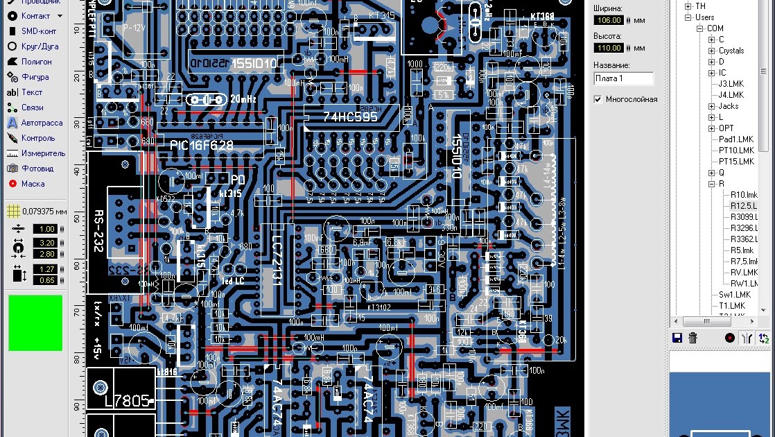 Программа для рисования печатной платы по схеме