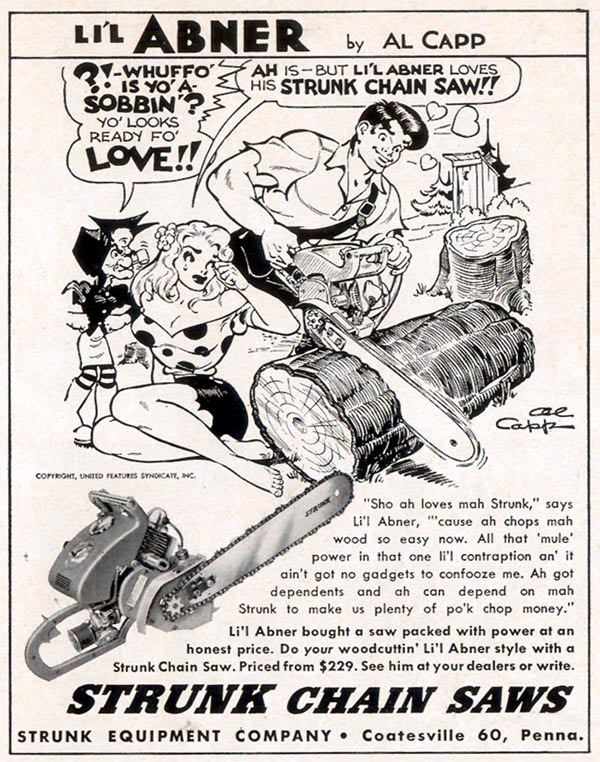 STRUNK CHAIN SAWS
LIFE
10/19/1953
p. 179 STRUNK CHAIN SAWS
LIFE
10/19/1953
p. 179