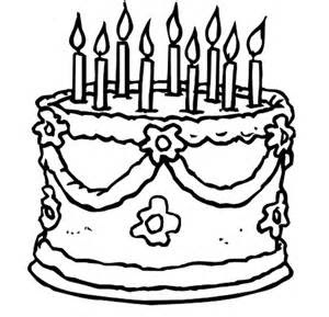 Birthday Cake Without Candles Clipart Black And White - Jelitaf