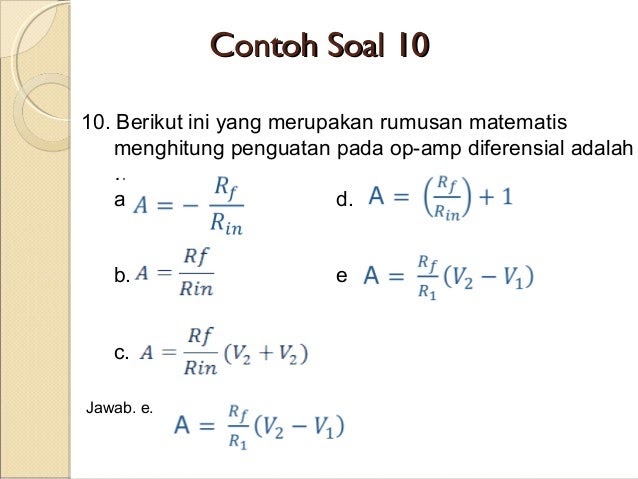 Contoh Soal Integrator Op Amp