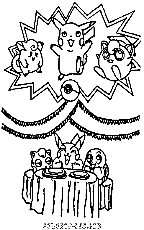 [10000 impressions √] coloriage pikachu anniversaire 606321Coloriage
