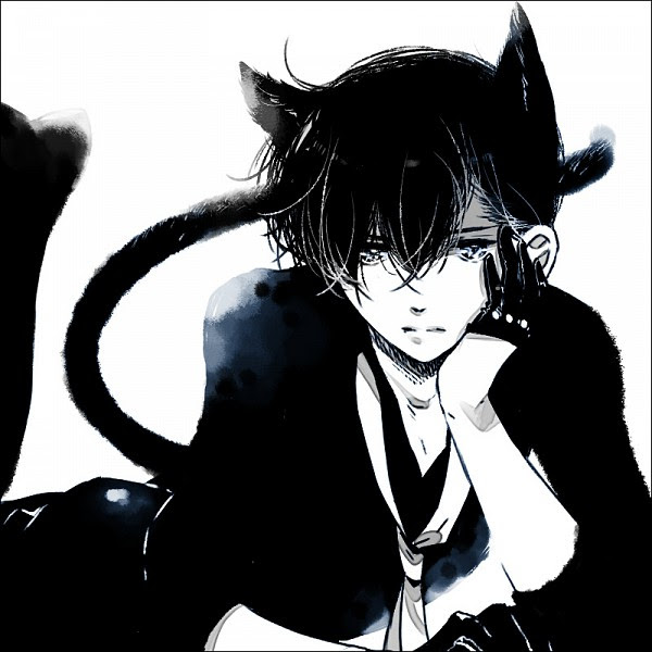 Anime Black And White Cat