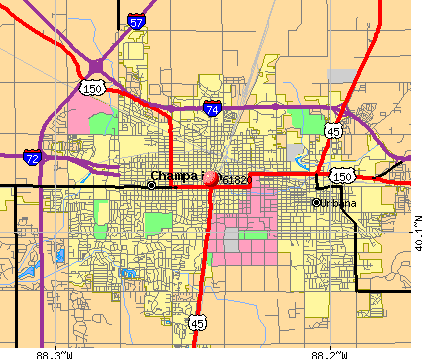 champaign il zip code map Champaign Zip Code Map Campus Map champaign il zip code map