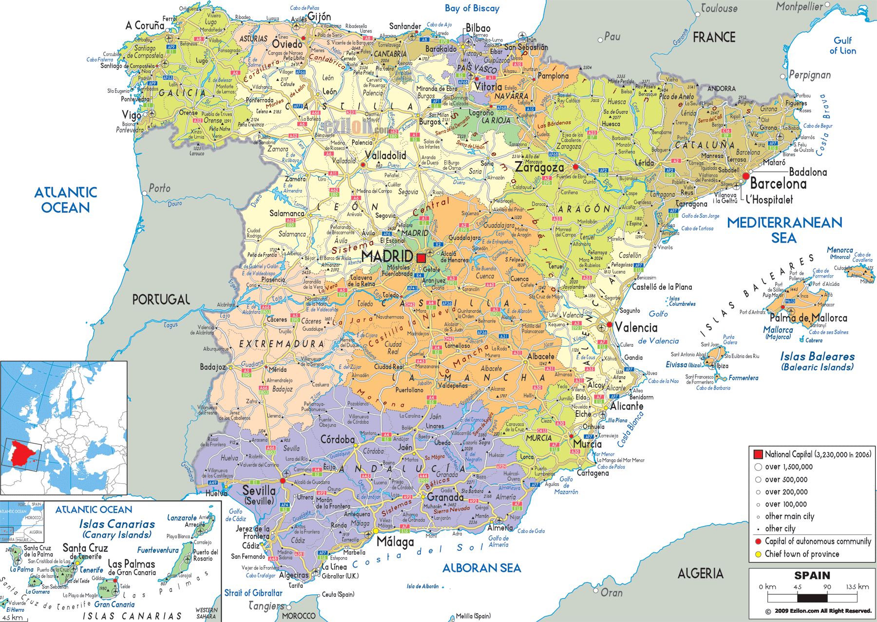 Earthmapsfree2 map of spain