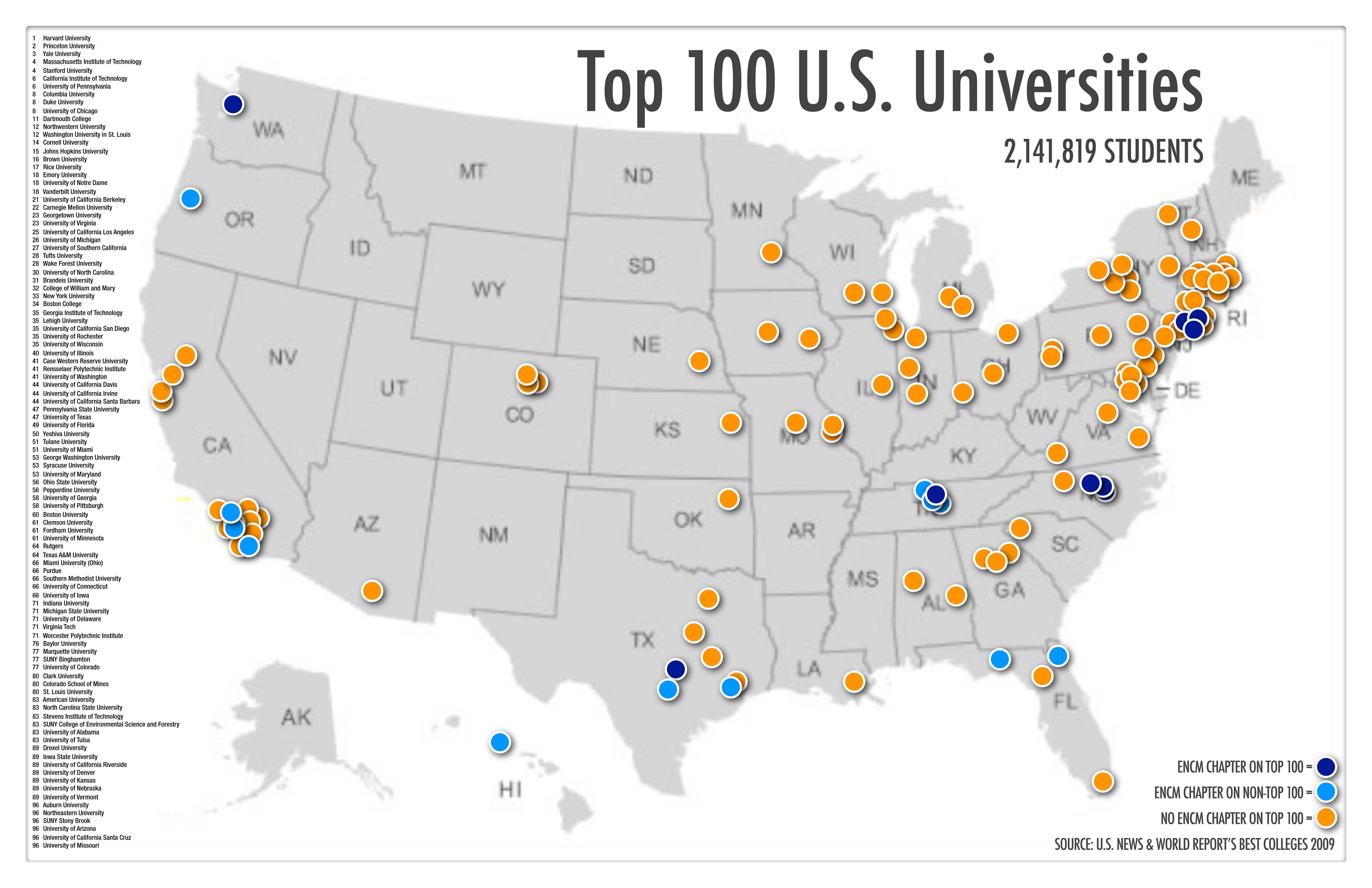 Universities In Usa Map CINEMERGENTE