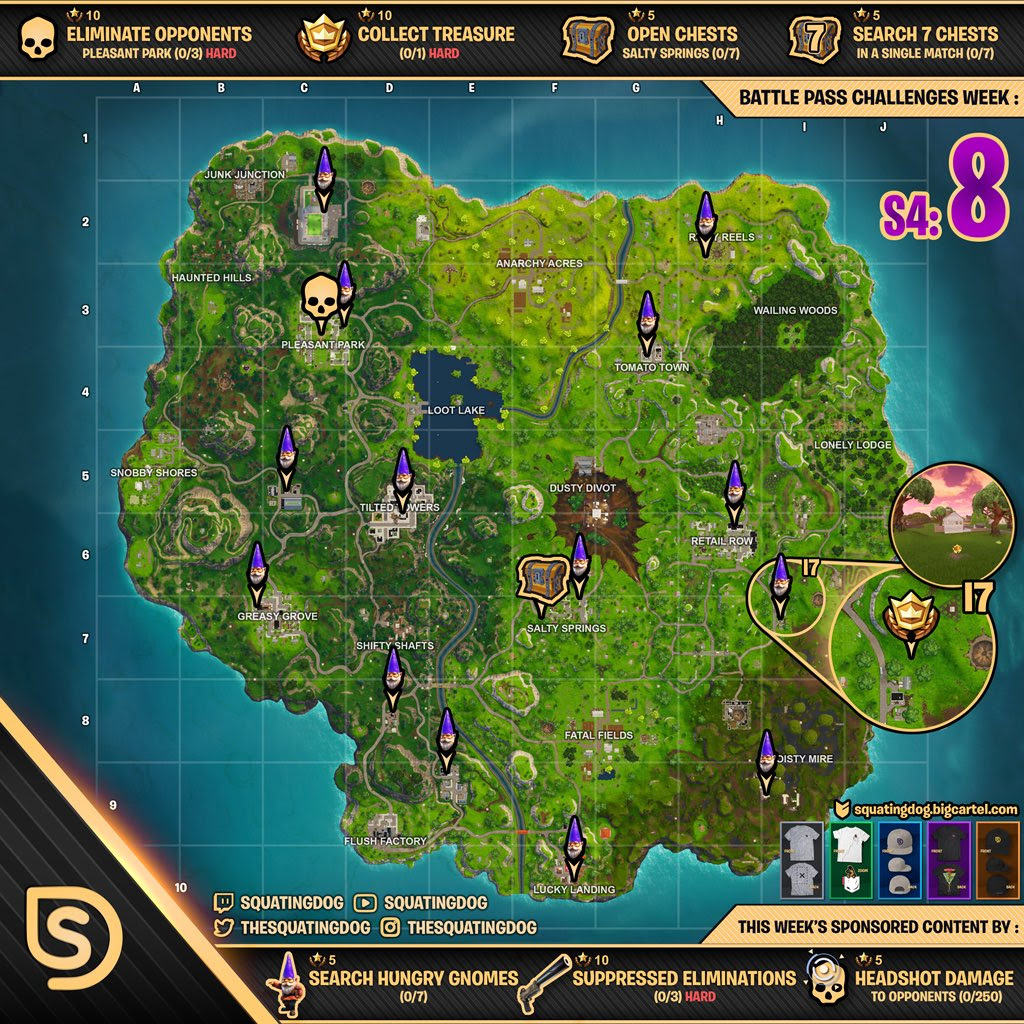 Fortnite Week 5 Cheat Map
