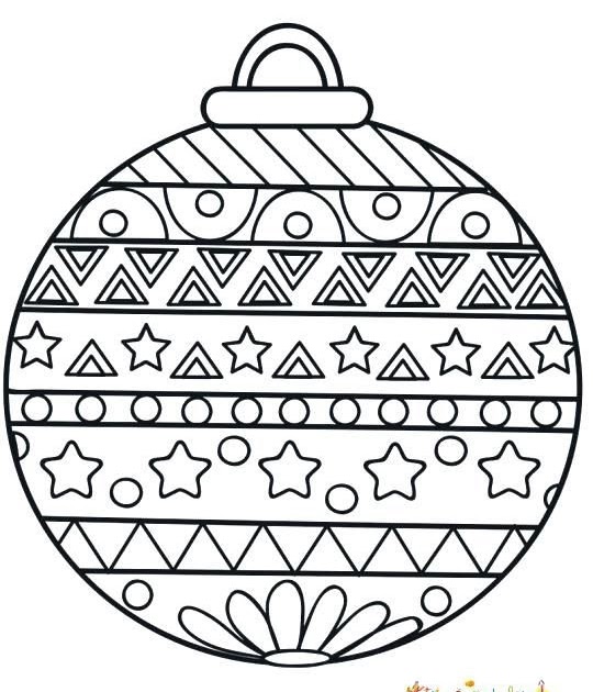Images À Colorier Boules De Noel  Coloriage Boule Avec Des Rayures