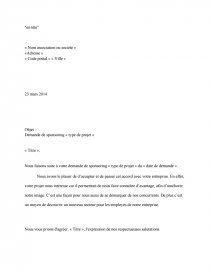 Exemple De Lettre De Demande De Sponsoring  Exemple de Lettre
