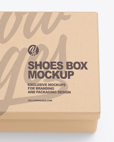 Download Free Box Packaging Design Mockup Free Download Kraft Shoes Box Mockup PSD Mockup Template
