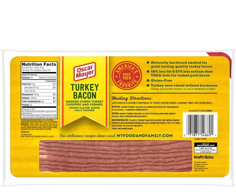 35 Turkey Bacon Nutrition Label