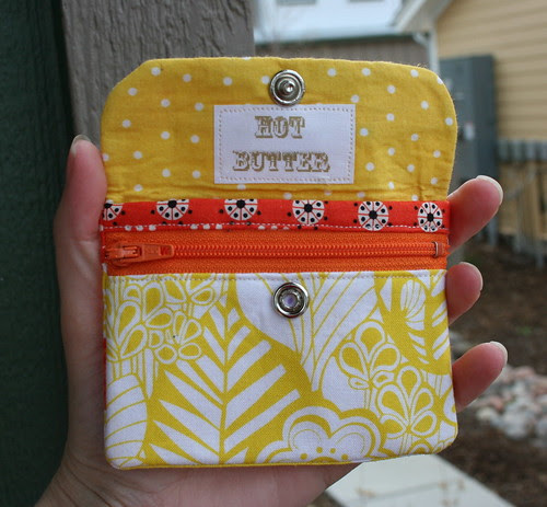 Yellow Patchwork Zippy Card Wallet