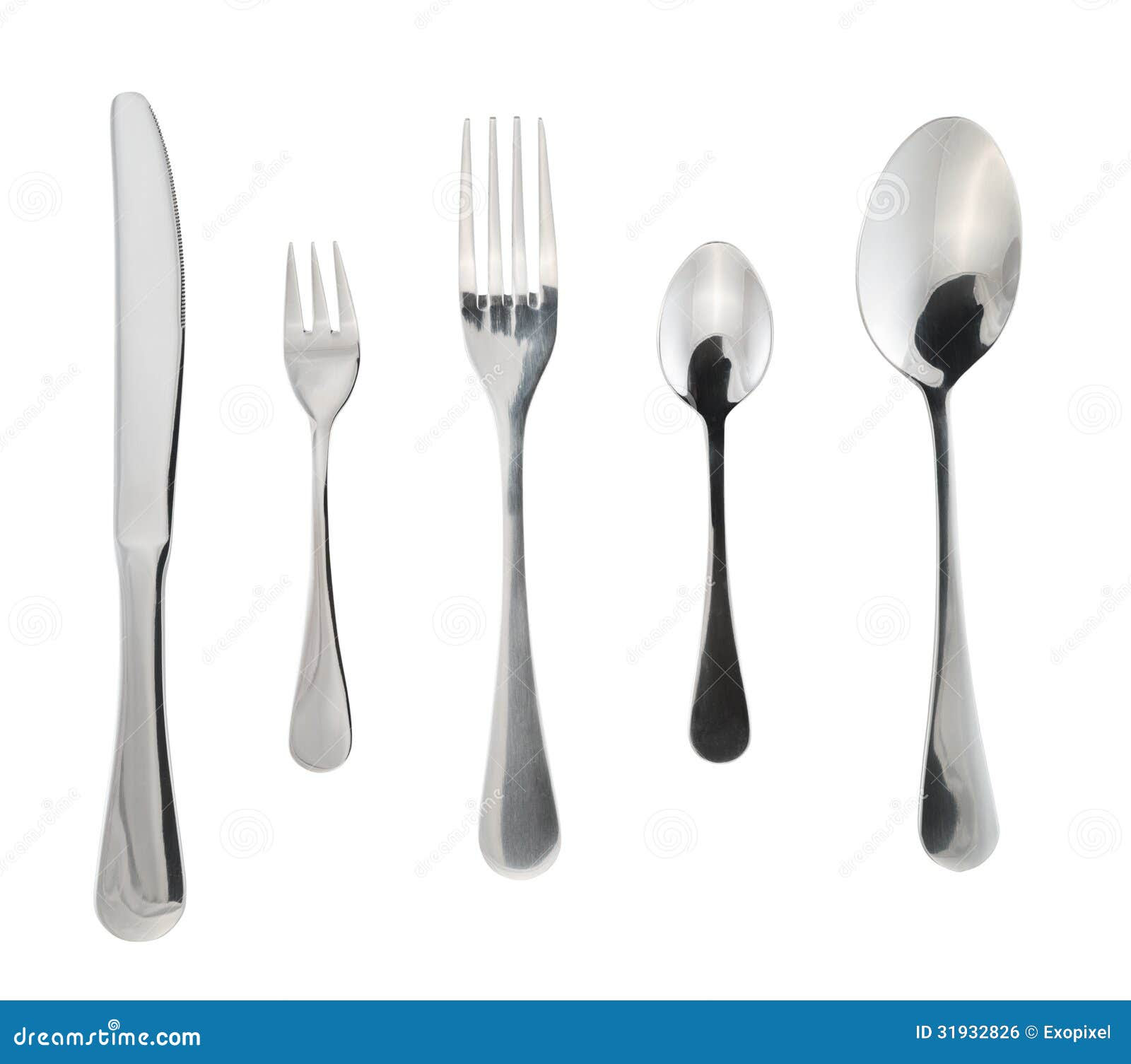 Cutlery Silverware Or Flatware Isolated Royalty Free Stock Image