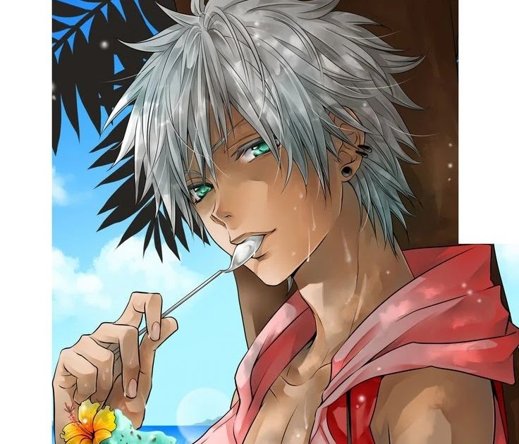 Male Anime Dark Skin White Hair : Who are the most handsome anime male