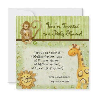 Jungle Babies, Boy Birth Announcement invitation
