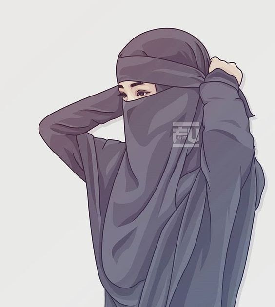 Foto Wanita Bercadar Versi Kartun foto cewek cantik