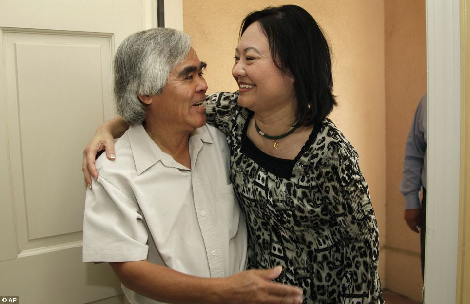 The pair were reunited yesterday at Buena Park, California, as part of celebrations to mark four decades since that fateful meeting
