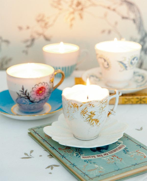 Tea Time with Natasha in Oz: Tea Cup Candles Make your own vintage teacup candles
