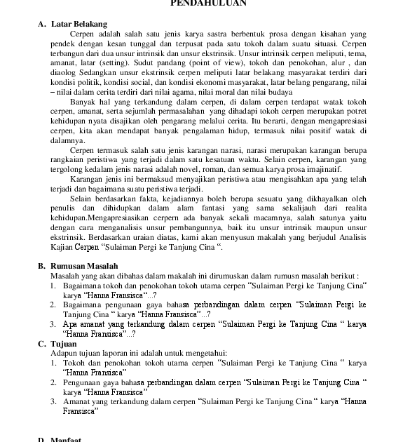 Contoh Cerita Pendek Dan Unsur Intrinsiknya Berbagai Unsur