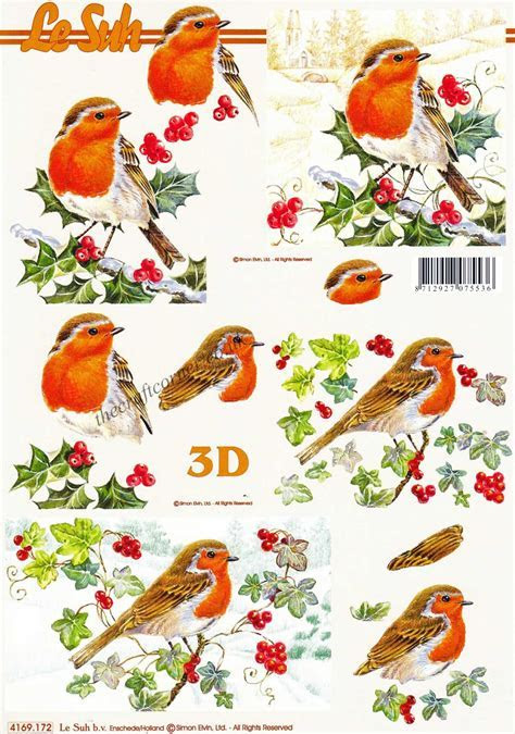 Robins Sitting On Winter Branches Designs 3d Decoupage Robins Sitting On Winter Branches Designs 3d Decoupage