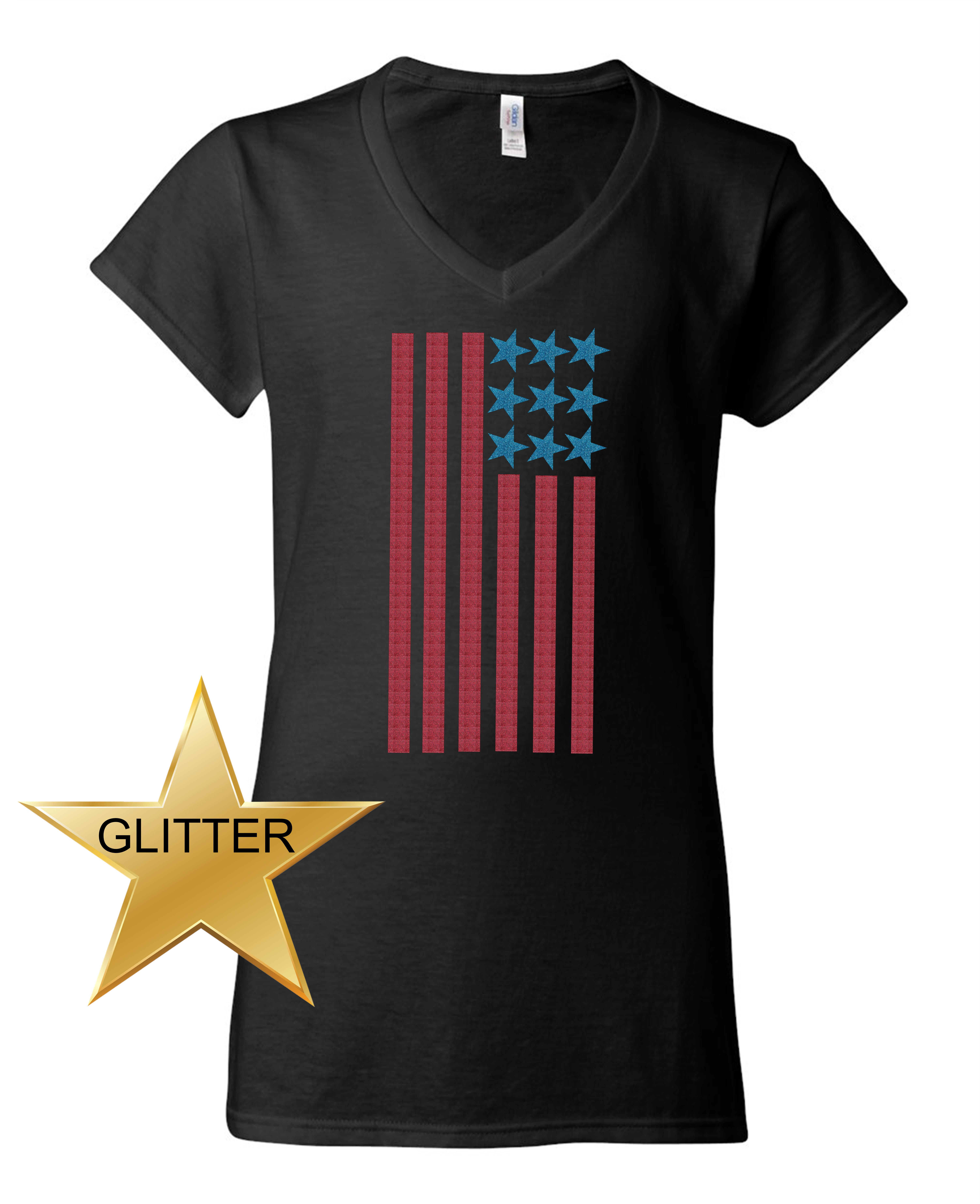 american flag glitter 4th of july patriotic clothing