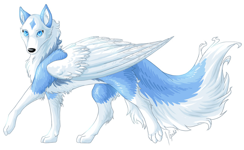 Mystical Galaxy Wolf With Wings - malaysitta