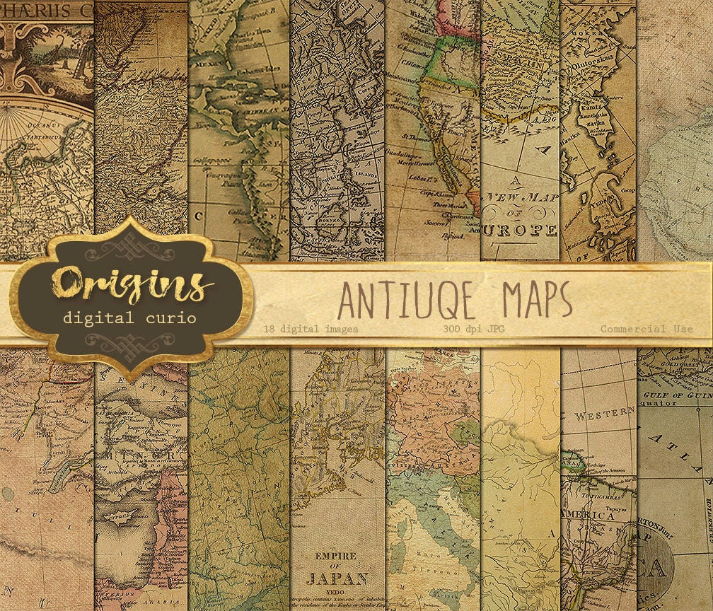 Antique Maps Digital Paper Vintage Maps World Map Scrapbook Antique Maps Digital Paper Vintage Maps World Map Scrapbook