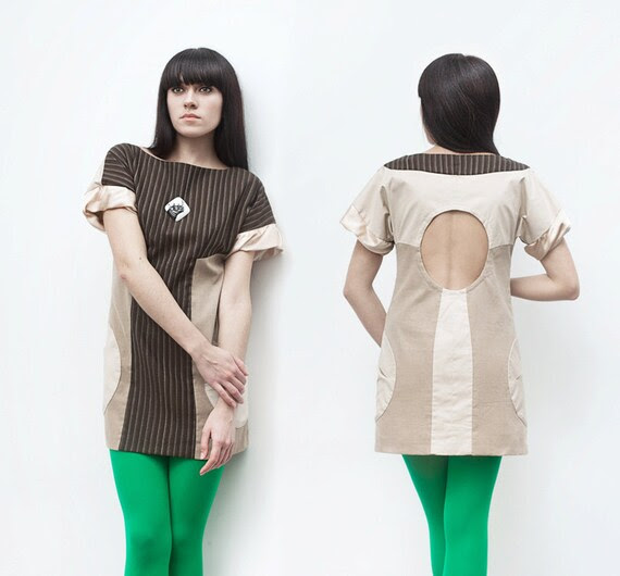 Spring Wool mini-dress "Yanina". Size: S