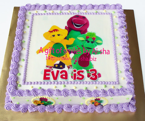 Birthday Cake Edible Image Barney and Friends