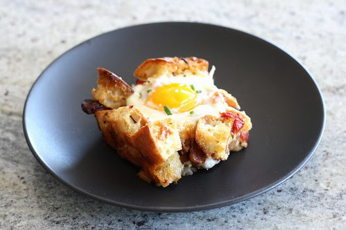 Bacon, Tomato, and Cheddar Breakfast Bake with Eggs