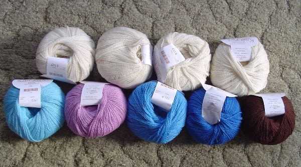 Yarn for the fair isle pullover with stripes