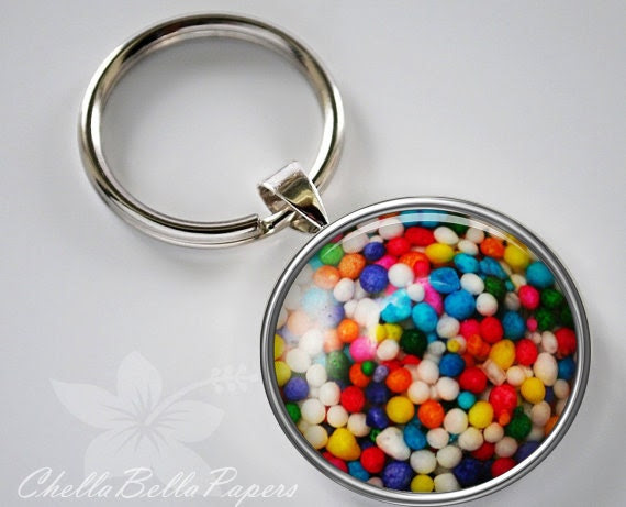 Candy Sprinkle Colorful Fun Keychain Pendant