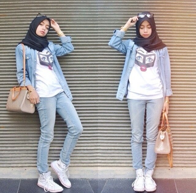 Kreasi Model 43+ Model Hijab Jaket Jeans
