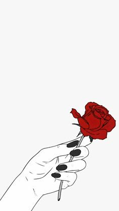 Aesthetic Wallpaper Hand Holding Rose Black Lover - art-puke