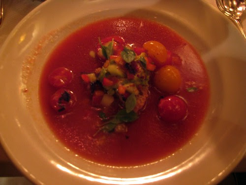 Chez Panisse - August 2009 - Chilled tomato and cucumber soup with avocado