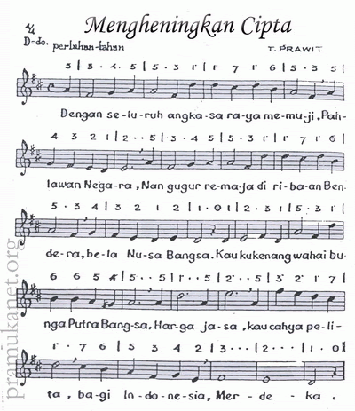 Not Lagu Wajib Mengheningkan Cipta - Not Lagu