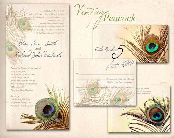 Free Printable Peacock Wedding Invitations