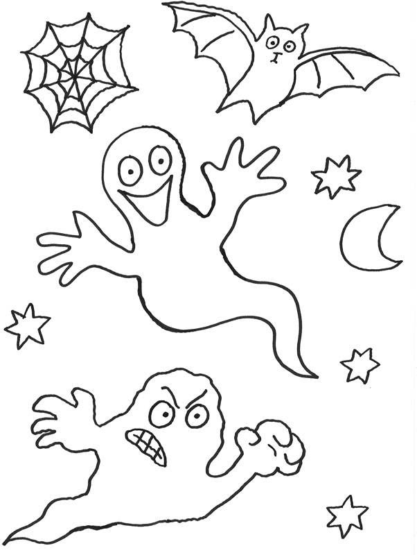 Halloween Kostenlose Malvorlage Geister kostenlos