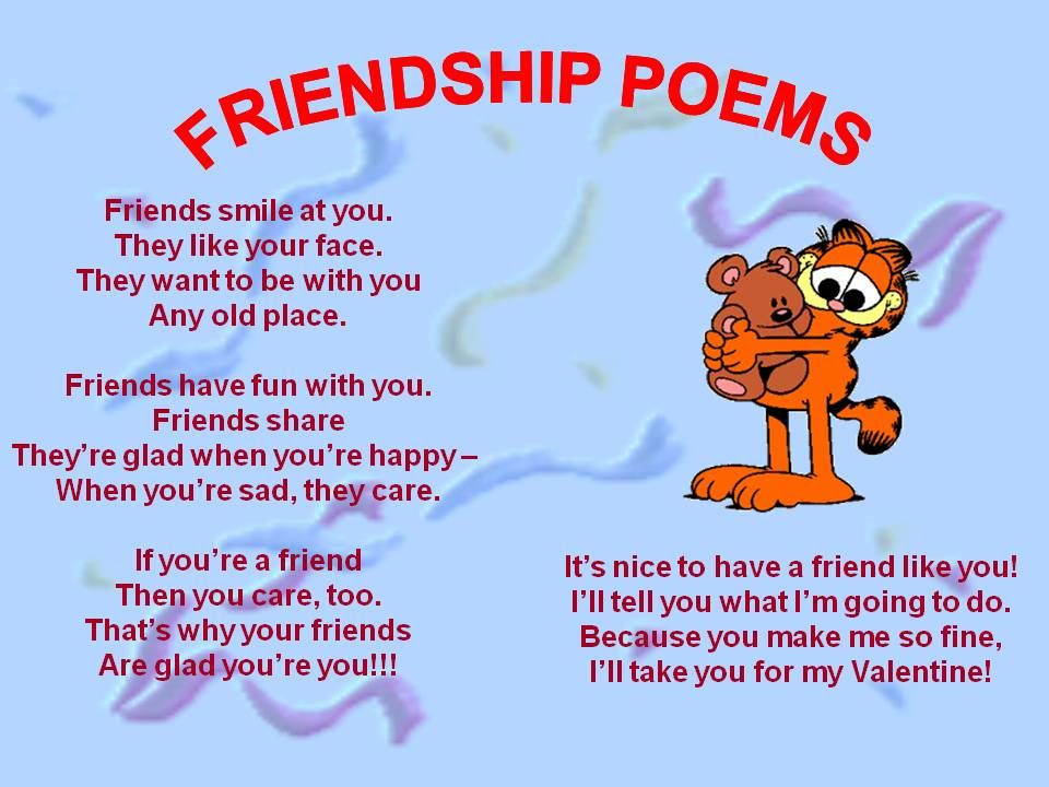 Love about friendship and poems short 20 Famous