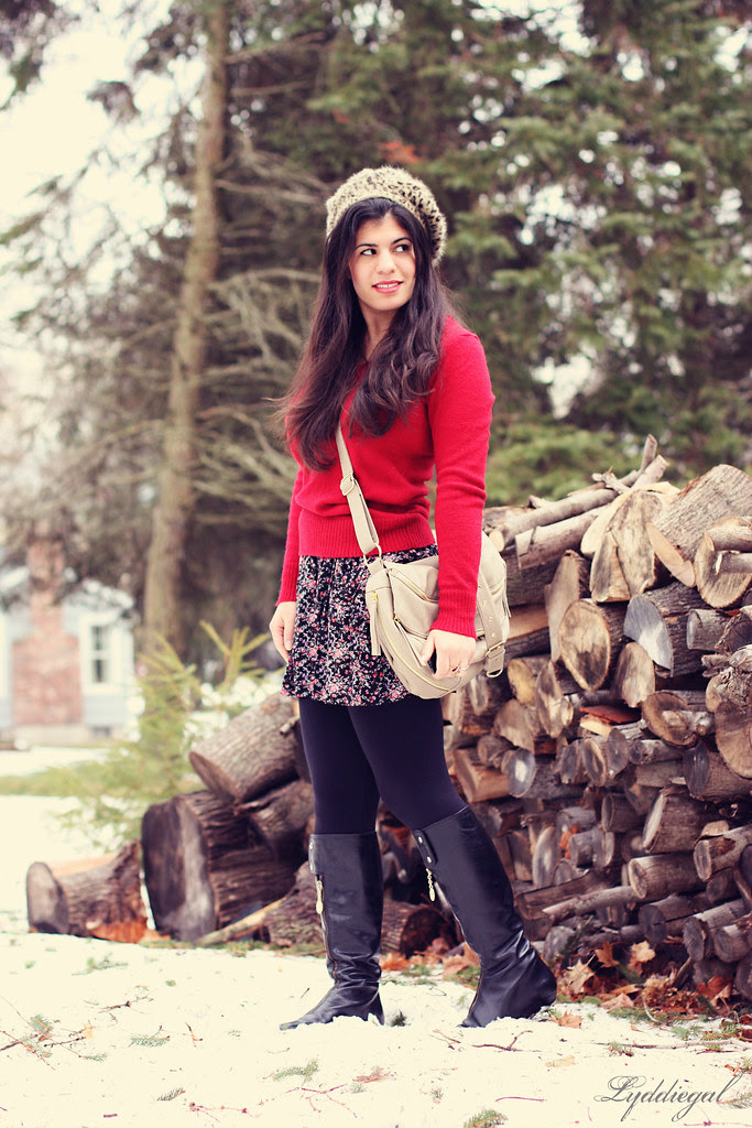 Winter red meets spring floral