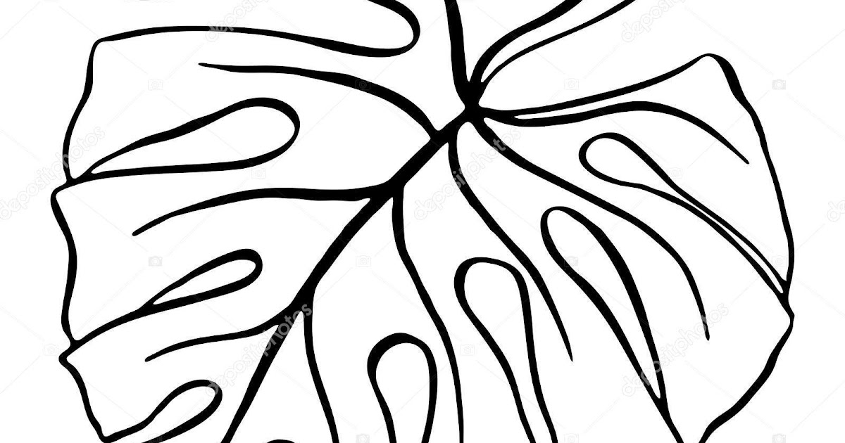 Monstera Blatt Malvorlage