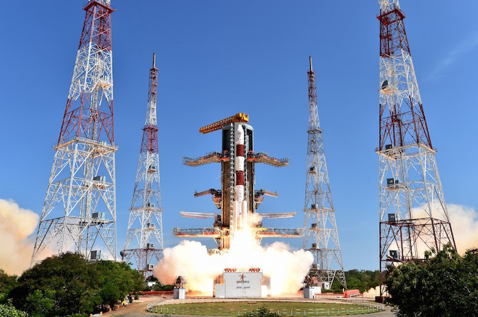 The Polar Satellite Launch Vehicle lifted off at 0356 GMT Wednesday (11:56 p.m. EDT Tuesday), or 9:26 a.m. local time in India. Credit: ISRO